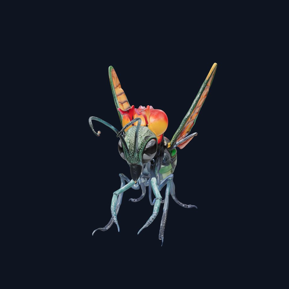 Fantasy Insect Model Pack with Detailed Wings and Antennae